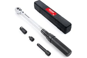 FOURROBBER 3/8 '' Clé Dynamométrique Clé à Cliquet 20-140 Nm Précision±3% réglable à 72 dents kit d’entretien de vélo pour vélos de route et de montagne