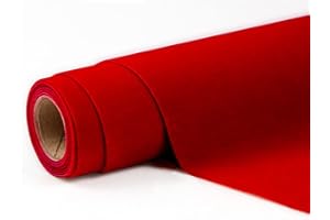 HARICSET Terciopelo Adhesivo 148 cm de Ancho de Tela Suave para Cajones de Joyería Tela de Terciopelo para Manualidades Proyectos de Manualidades(Size:1.48 * 0.5m,Color:Rojo)