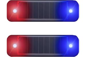 DINOWIN Solar Simulierter Autoalarm Auto simulierter Dummy Alarm LED Licht alarmanlage attrappe Blinklampe für Auto Motorrad Blinklichter (Rot/Blau)