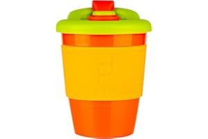 PIONEER DrinkPod Tasse à café réutilisable en plastique sans BPA – AUTUMN, ORANGE, 340 ML / 12 oz