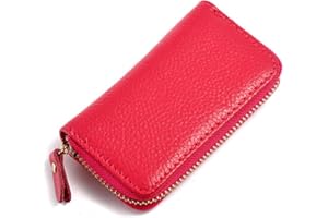 iSuperb Portachiavi in Pelle Raccoglitore Chiave Cuoio con Cerniera Chiave Caso Cuoio per Uomo e Donna 11.5x6.5x2.2cm (Rosa)