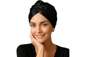 BAFIWU Cuffia in seta a doppio strato per dormire, regolabile con 1 pezzo di elastico in raso, cuffia da notte in raso per capelli da donna e ragazza