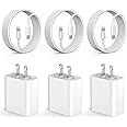 IIOZO iPhone Fast Charger, 3 Pack PD 20W Type C Fast Charger Fast Charging Block with 6FT USB C to Lightning Fast Charging Data Sync Cable Compatible for iPhone 14 13 12 11 Pro Max XS XR X 8 iPad