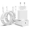 [MFi Certified] 20W USB C,4er Pack iPhone Ladegerät und Ladekabel, USB C Netzteil PD 3.0 Schnellladekabel iPhone auf Lightnin
