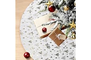 SilverChry Falda Cubre Pie para Arbol Navidad de 120cm, Christmas Tree Skirt, Cubre Pie de Árbol, Manta de Árbol, Christmas Tree Skirt, Se Utiliza para Decorar Los de Navidad (Oro)