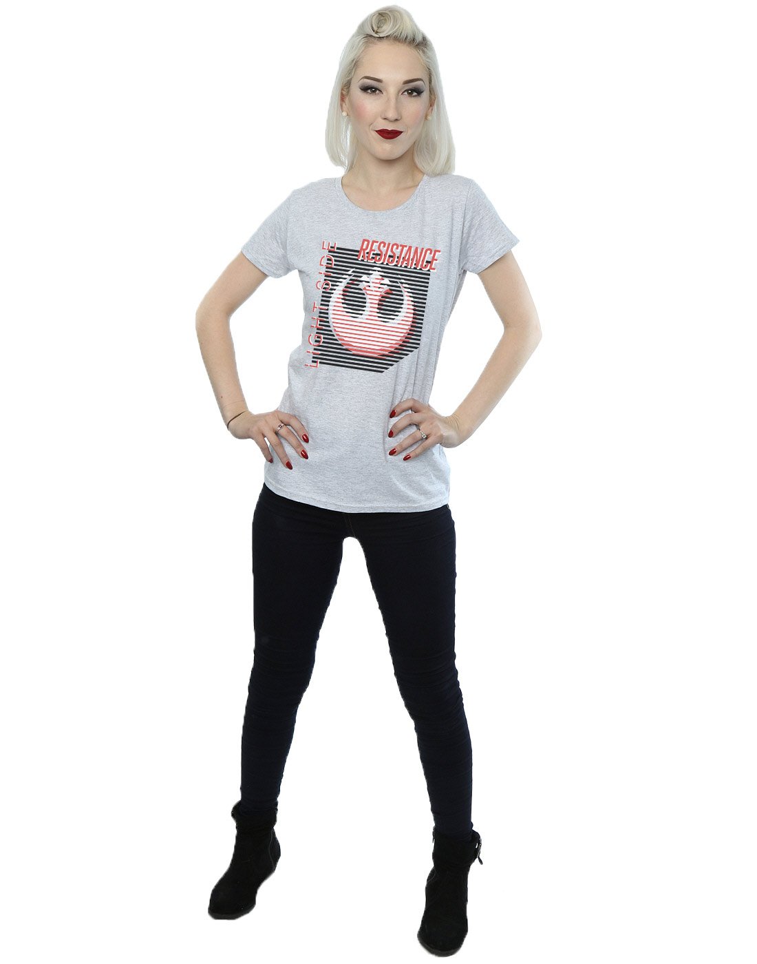 Star-Wars-Damen-The-Last-Jedi-Light-Side-T-Shirt-X-Large-Sport-Grey
