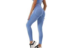 Merlvida Leggins Sportivi Donna Vita Alta Leggings Push Up Pantaloni Palestra Controllo della Pancia Anticellulite Pantacollant Opaco Elastici Tuta Collant Abbigliamento Sportivo Donna Yoga Fitness
