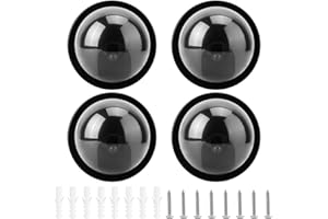 Garsent 4pcs cámara simulación de cúpula Falsa CCTV maniquí con luz LED Intermitente para hogares y Negocios Alimentado por 2 * baterías AA(Negro)