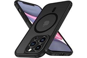 ‎IVOLER ivoler Matowe, czarne, magnetyczne etui do iPhone 11 Pro Max 6,5 cala, kompatybilne z MagSafe [wojskowa norma ochrona przed upadkiem] odporne na uderzenia, zarysowania, tylna strona ochronna, cienkie,