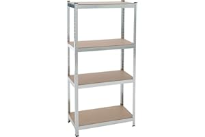 Estexo Étagère 160 x 80 x 40 cm 320 kg 4 tablettes étagères Atelier galvanisé