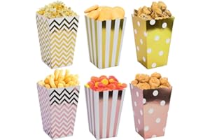 SCHYIDA 60 Piezas Cajas de Cartón para Palomitas de Maíz Contenedor de Palomitas Pequeño de 10 x 7 x 5 cm Bolsa de Palomitas de Colores Envase de Palomitas para Fiestas Mesa Dulce Gominolas Chuches
