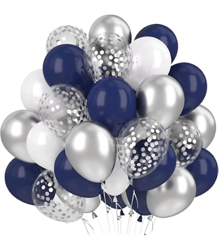 Oblique Unique Konfetti Luftballon Set – 10 Ballons (blau & Transparent), Für Party & Deko