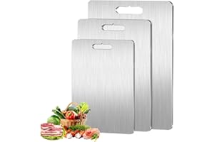 LECXIN Planche à découper en titane 100% pur titane pour cuisine, antidérapante, passe au lave-vaisselle pour diverses tâches de cuisine (39,1 x 28,2 cm)