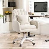 WXJHL Home Office Chair Velvet Chairs for Vanity Makeup Chair with Wheels Computer Chairs with Medium Back Small Swivel Chair