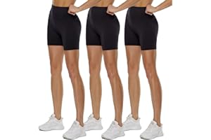 TNNZEET 3er Pack Radlerhose Damen High Waist Shorts Blickdicht Kurze Sporthose Leggings für Sport