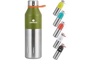 SANTECO Borraccia Termica 500ml/350ml, Bottiglia Acqua in Acciaio Inox, Borraccia Sports per Bevande Calde per 12 Ore & Fredde 24 Ore, Bottiglia termos per Lavoro, A Prova di Perdite, Senza BPA
