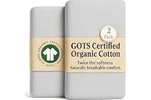 Bunnyjik - Certyfikat GOTS – prześcieradło z gumką bio – 40 x 76 cm – do łóżka dostawianego – zestaw 2 sztuk – 100% bawełna organiczna – certyfikat GOTS – przewiewne i chłodzące – bawełna organiczna