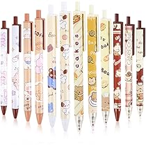 Lot De 6 Stylos Gel Effaçables + 6 Recharges - Pointe 0.5mm, 6 Couleurs, Gomme Incluse, Design Kawaii Animaux, Pour école/bureau
