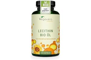 ‎VEGAVERO Bio Lecithin Kapseln | 1800 mg aus Sonnenblumen | Vegan | Kaltgepresst | 15% Phosphatidylcholin | kein Soja | 120 Stück | Vegavero