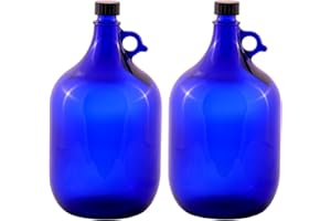 LGL Haushaltswaren GmbH Blaue Glasballonflasche 2X 5 Liter aus Blauglas Flasche mit Schraubverschluss und Henkel (2x5Liter)