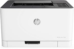 HP Color LaserJet 150nw, 4ZB95A, Imprimante monofonction A4, Impression recto verso manuelle, 18 ppm, USB, Wi-Fi, Écran LCD, Blanche