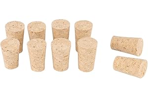 Hztyyier Wine Corks Sugheri Affusolati Naturali di 10Pcs, 20 * 15 * 35mm, Tappi di Legno del Tappo della Bottiglia di Vino/Birra per Il mestiere di vinificazione