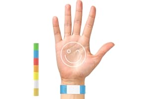 BKSAI 200 Pulseras de Entrada Pulseras de Seguridad Pulseras Identificativas para Eventos Banda de Control Imprimir en DIN A4, imprimible, plantilla de impresión, disponible para escribir