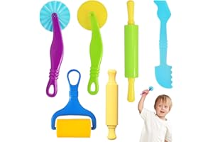 AJUNLKVDR Knete Zubehör,6-Teilig Knetwerkzeug,Knete ab 2 Jahre,Play Werkzeug Knetset set Knet,für Kinder Knetzubehör Knetä Jahr,Jahren Kneten Werkzeuge,Kinderknete Formen Plastilin ​DIY Kinderknetekinderknete