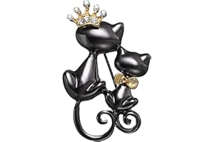 Inateannal Broche De Diamantes De Imitación Gato Negro Gatito Esmalte Pin Lindo Animal De Cristal Broche De La Boda Joyería De La Novia Para Las Mujeres Niñas
