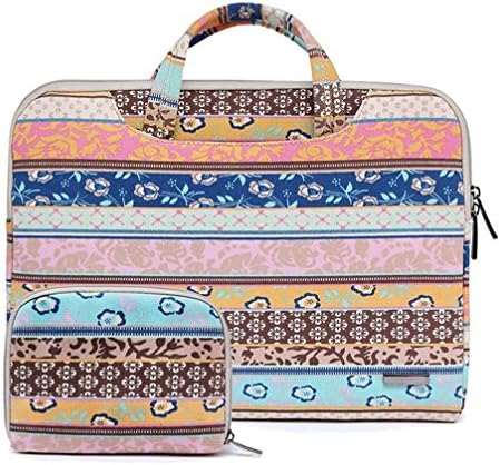 YANX Stripe 11.6/13.3/15.6 Inch Slim Lightweight Laptop Briefcase Carrying Case Protector Bag Sleeve , pink , 15.6 inches