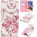 Produktbild Nancen Samsung Galaxy S6 Edge Plus / SM-G9280 (5,7 Zoll) Handyhülle, Bunt Nette Romantische Muster Flip Etui Case Cover Lederhülle PU leder Folio Bookstyle Schutzhülle mit Standfunktion, Brieftasche und Karte Tasche [Rose]