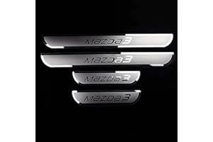 Ever TA 4 pcs Car Door Sill Protector Strips for Maz-da 3 2014 2015 2016 2017 2018, Stainless Steel Auto Threshold Kick Plates Pedal Car Body Styling Decoration Accessory, Silver
