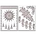 Temporary Arabic Henna Tattoos | Dermatologically Tested „VERY GOOD“ and Made in Germany | Set of 4 Sheets with 35 Beautiful Designs | Removable Tattoo Stickers by Ahimsa Glow®