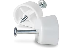 NIMA PARTS Lot de 40 supports d'étagère avec clou en plastique blanc pour meubles sans perçage