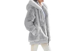 LANSKIRT Femme Veste Polaire Manteau Manches Longues Veste Hooded Sweatshirt Veste Chic Hiver Manteau Doublé Polaire Grande Taille Pas Cher Femme Manteau Sports et Loisirs