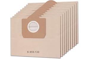 HT TOPHINON TOPHINON 10 bolsas de filtro Aspiradora para Karcher 6.959-130.0 para WD3 WD3P MV3 MV3P Premium A2201 A2204 A2504 A2554 A2251 A2604 bolsas de papel Aspirador multiusos Kärcher