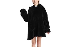 Shamdon Home Collection Sweat à Capuche Surdimensionné pour Enfants,Sweat-Shirt Couverture Portable pour Fille Garçon,Pull à Capuche Polaire Sherpa avec Poche Enfant Ado