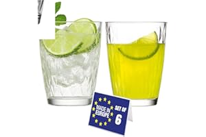 NORDIC SCHILLER LAV Verres à Eau Modernes, Ensemble de 6, 415 ml, 100% SANS PLOMB, Verres à Boire, Lavables au Lave-vaisselle, Verres à Jus, Verres d'Eau, Verre a Eau de Table, Verres à Boisson, Verre Eau