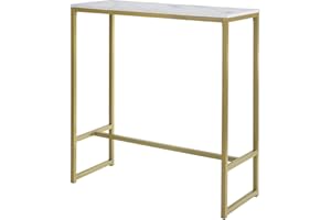 SoBuy FSB34-G, Kitchen Breakfast Bar Table Dining Table Coffee Bar with Golden Metal Frame, W100 x D40 x H106cm