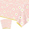 4 Pack Daisy Tablecloth Daisy Flower Table Cloth Groovy Party Tablecloth Daisy Themed Table Covers Flower Birthday Party Table Cloth for Summer Beach Pool Party Supply 51 x 86 Inch