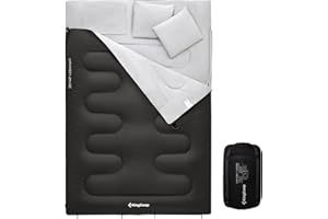 KingCamp Sacco a Pelo Matrimoniale Extra Grande -3℃-12℃ Separabile in 2 Sacchi a Pelo Singola Sacco a Pelo Doppio 3 Stagioni Portatile Comodo Campeggio Leggero con Custodia