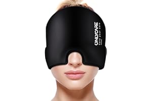 ONLYCARE Migräne Maske, Upgraded Migräne Kühlmaske Schlafmaske Kühlmütze Kühlhaube 360° Gel Surround kühlpads zur Linderung von Migräne, Kopfschmerzen, Druck