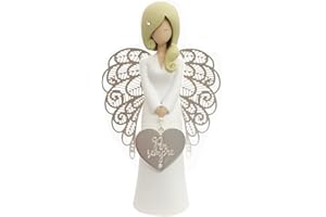 You Are An Angel AN017I Figurina Angelo, Ceramica, Bianco, 9.3x9.3x15.5 cm