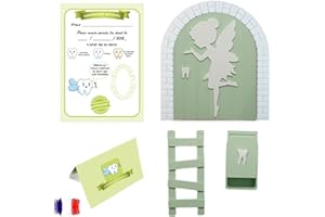 MFS MYFUTURSHOP Myfuturshop® Porte magique des fées dentaires, boîte pour dents, échelle et 4 dents propres, version française, cadeau unique pour garçons et filles, réveillez la magie (vert)