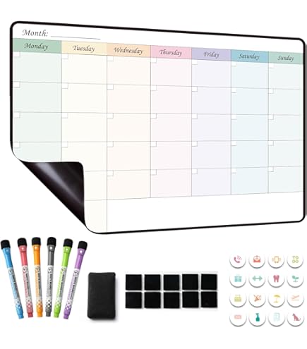 TMS A3 Magnetic Weekly Planner | Made In The UK | Fridge Whiteboard, Memo Board, To Do List - View #3