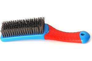 HEIBTENY Spazzola metallica in acciaio inox, rimozione della ruggine metallica, pulizia della cucina, pulizia della casa, pulizia dell'officina, spazzola metallica lunga 16 cm ha un allungato