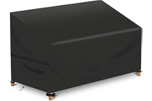 LUSCHEER 3 Seat Garden Bench Covers Waterproof Heavy Duty Oxford Fabric Outdoor Bench Seat Cover Windproof Anti-UV Patio Garden (162x66x66/89cm, Black)