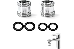 2 st M20 till M22 kranadapter, dubbelgängad adapter för M20- och M22-krananslutning, luftkontakt för kök och badrum, trådavstånd: 1 mm (M20-M22)