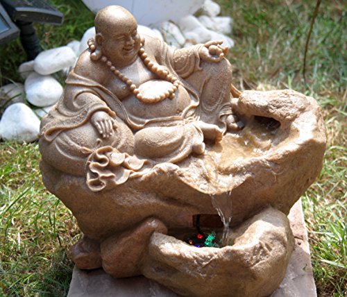 Toller Zimmerbrunnen Buddha mit Led Lampe Raumbelüfter Figur - 5