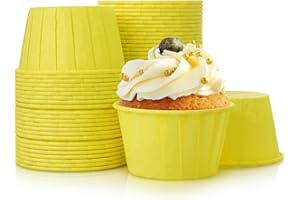 Volein Moldes de papel para magdalenas (50 unidades), color amarillo